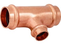 Lisovací T-diel s redukciou meď, pr. 28 mm x 15 mm x 28 mm, 1 ks