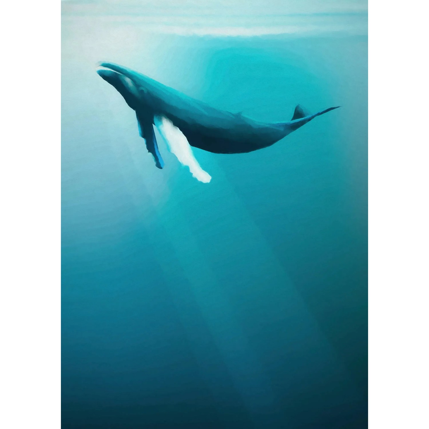 E-shop Komar Vliesová fototapeta Artsy Humpback Whale 200 x 250 cm