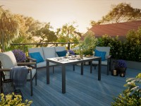 Zostava záhradného nábytku s jedálenským stolom Invermay, hliník/akácie, 4dielna