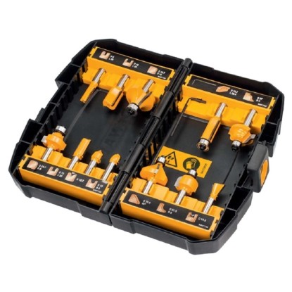 DeWALT Súprava fréz, stopka 8 mm, 12 ks