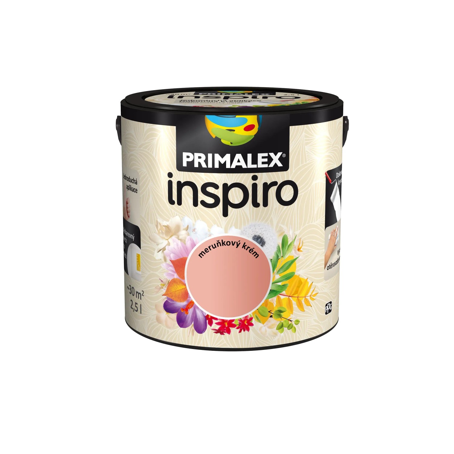 E-shop PRIMALEX Farebný vnútorný maliarsky náter Inspiro marhuľový krém 2,5 l