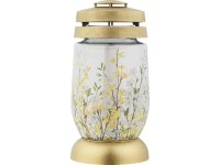 Bolsius Lampa cintorínska sklenená zlatá 23 cm, vklad 120 g