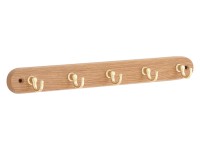 Lišta na kľúče kov dub lesklá mosadz vzdialenosť otvorov 270 mm FSC®