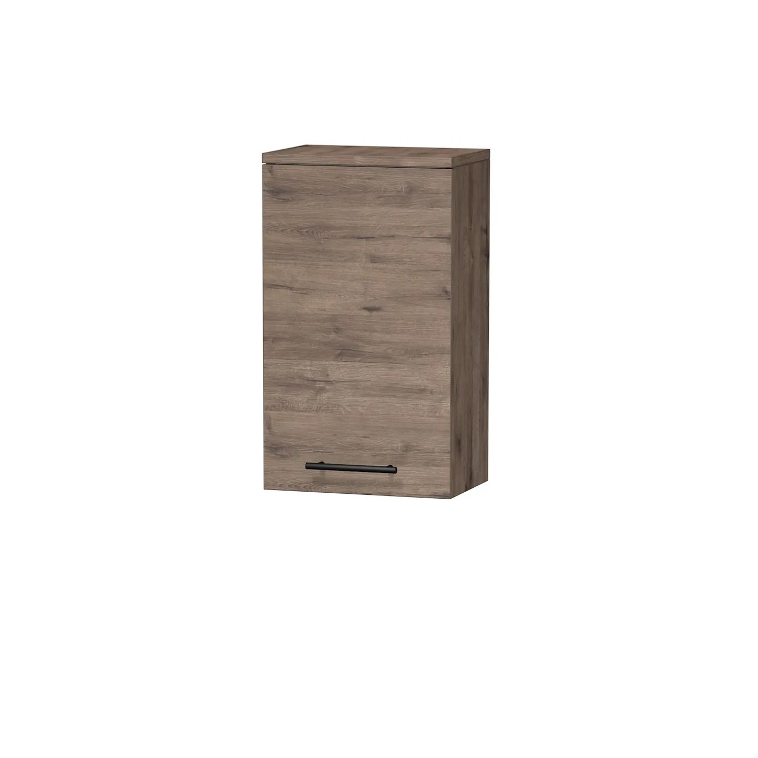 E-shop INTEDOOR Horná závesná skriňa BEE pravá, úchyt čierny, š. 35 cm, dub Wellington