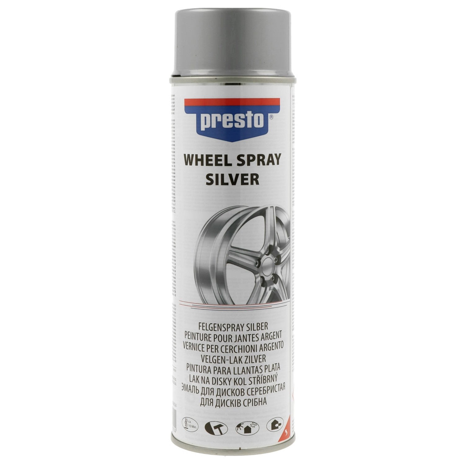 E-shop Presto lak v spreji na disky 500 ml strieborný