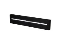 Nástenná polica MDF s LED osvetlením, čierna, 60 x 12,5 x 4 cm