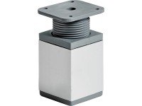 Hettich Nábytková noha hranatá oceľ hliníkový vzhľad 1 ks, 60-75 x 40 x 40 mm