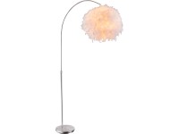GLOBO Stojaca lampa KATUNGA, E27, matný nikel/biela,  96 x 45 x 196 cm