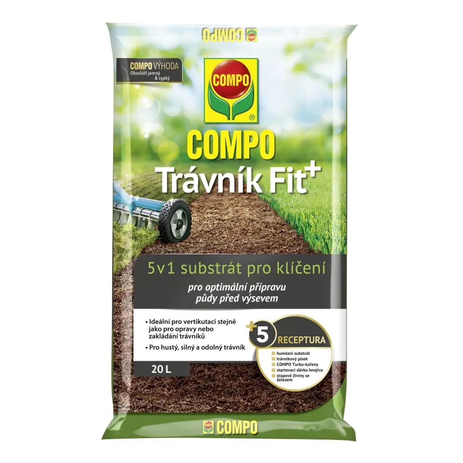 E-shop COMPO Fit+ substrát na klíčenie trávnikov, 5v1, 20 l