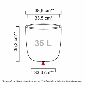 Scheurich Kvetináč Linetto 259 Stony Black pr. 38,6 x 35,3 cm