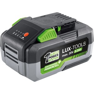 LUX-TOOLS AK-20/8.0 akumulátor, 20 V, 8 Ah pre elektrické náradie 1 PowerSystem. Vysoký výkon a dlhá výdrž.