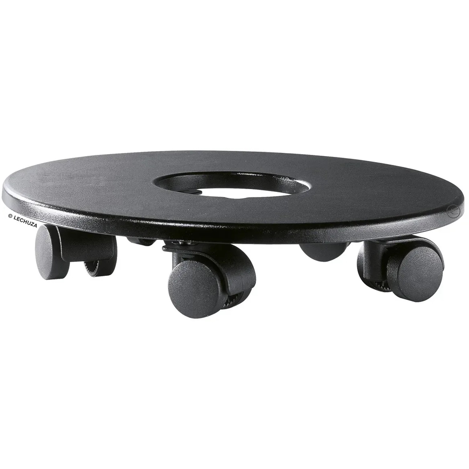 E-shop Lechuza Podstavec pod kvetináč s kolieskami Cubico 70, čierna, pr. 42 cm
