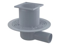 Alcadrain Podlahová vpusť 105 x 105/50 bočná bez mriežky