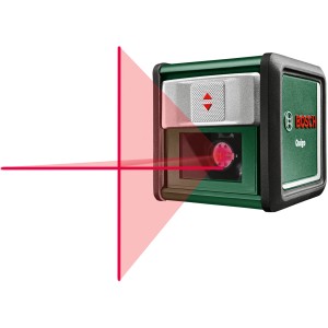 Krížový laser Bosch Quigo premieta laserové čiary s univerzálnou svorkou MM 2.