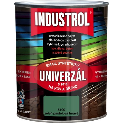 INDUSTROL Email na kov a drevo S2013 UNIVERZÁL 5100 zeleň pastelová tmavá 750 ml
