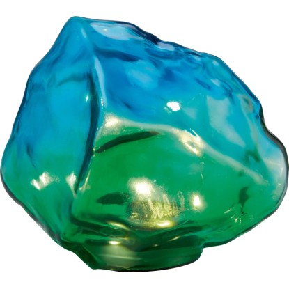 Dekoratívne solárne LED svietidlo kameň, zeleno-modrá, 13,5 x 14,5 x 12 cm