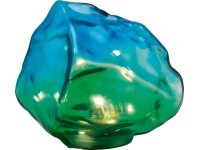 Dekoratívne solárne LED svietidlo kameň, zeleno-modrá, 13,5 x 14,5 x 12 cm