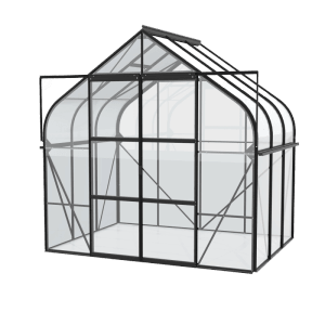 Skleník Vitavia Diana 5000 ESG Čierny, 5 m², s bezpečnostným sklom a oceľovým rámom.