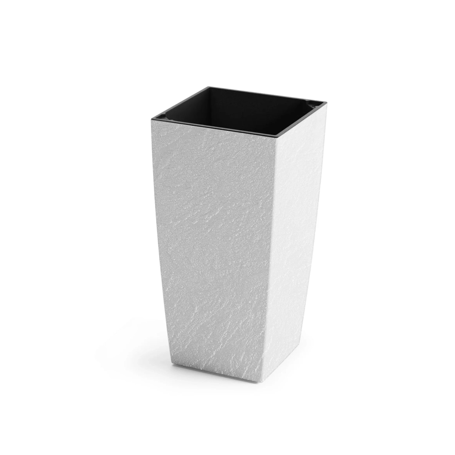 E-shop Plastkon Kvetináč Eliot Stone biely 23,9 x 23,9 x 45,9 cm