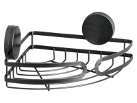 Wenko Polička kúpeľňová rohová Pavia Static-Loc čierna 27 x 9,8 x 20 cm