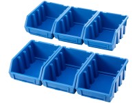 LUX-TOOLS Dielenský skladovací box Basic modrý veľ. 1, 6 ks