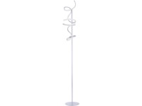 Just Light. Stojaca LED lampa Curls, 26W, 2720lm, 3000K, strieborná pr.22x156cm