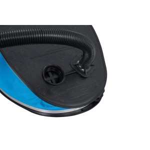 Nožná pumpa Bestway Air Step Pro, 1 600 ml, s hadicou a modrým mechom pre nafukovacie matrace a člny.