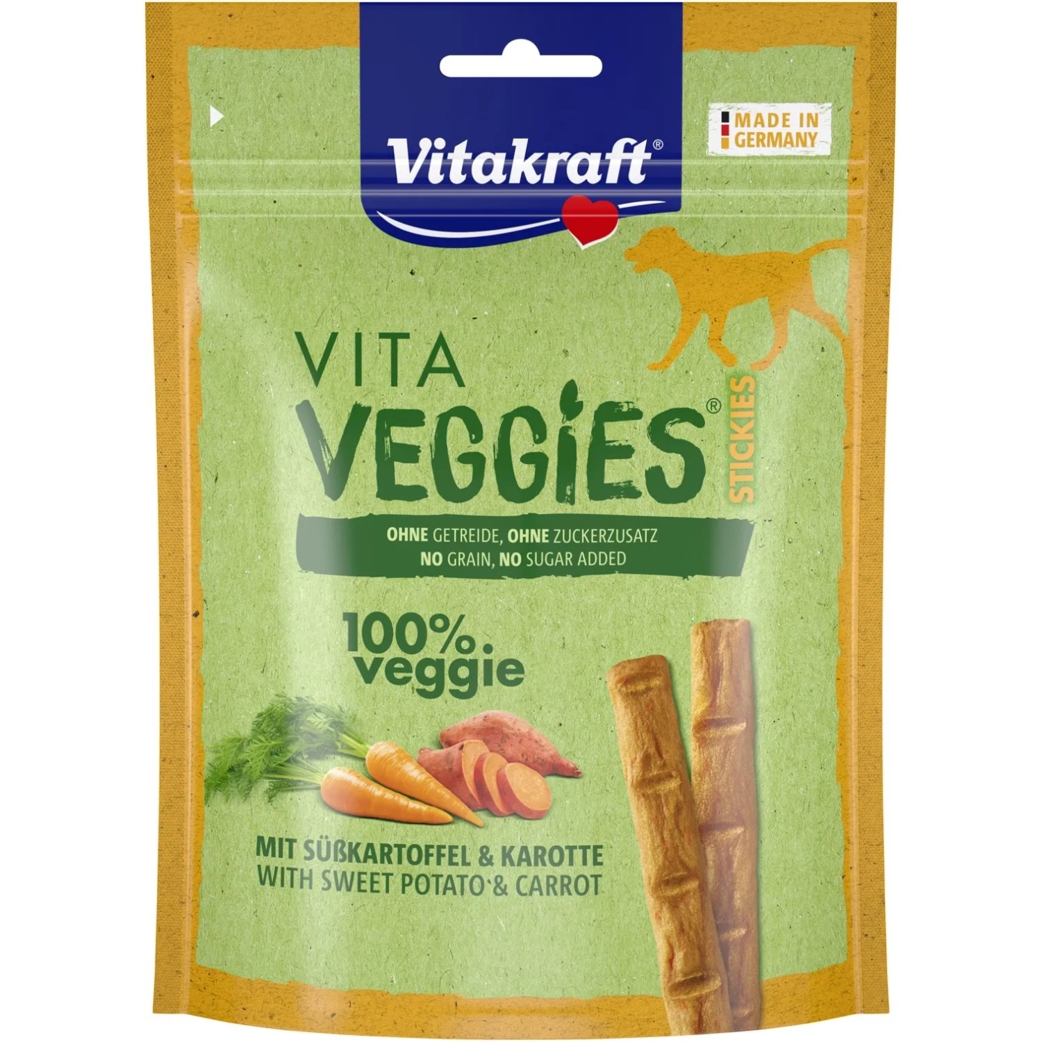 E-shop Vitakraft Tyčinky pre psov Vita Veggies Stickies sladké zemiaky s mrkvou, 80 g