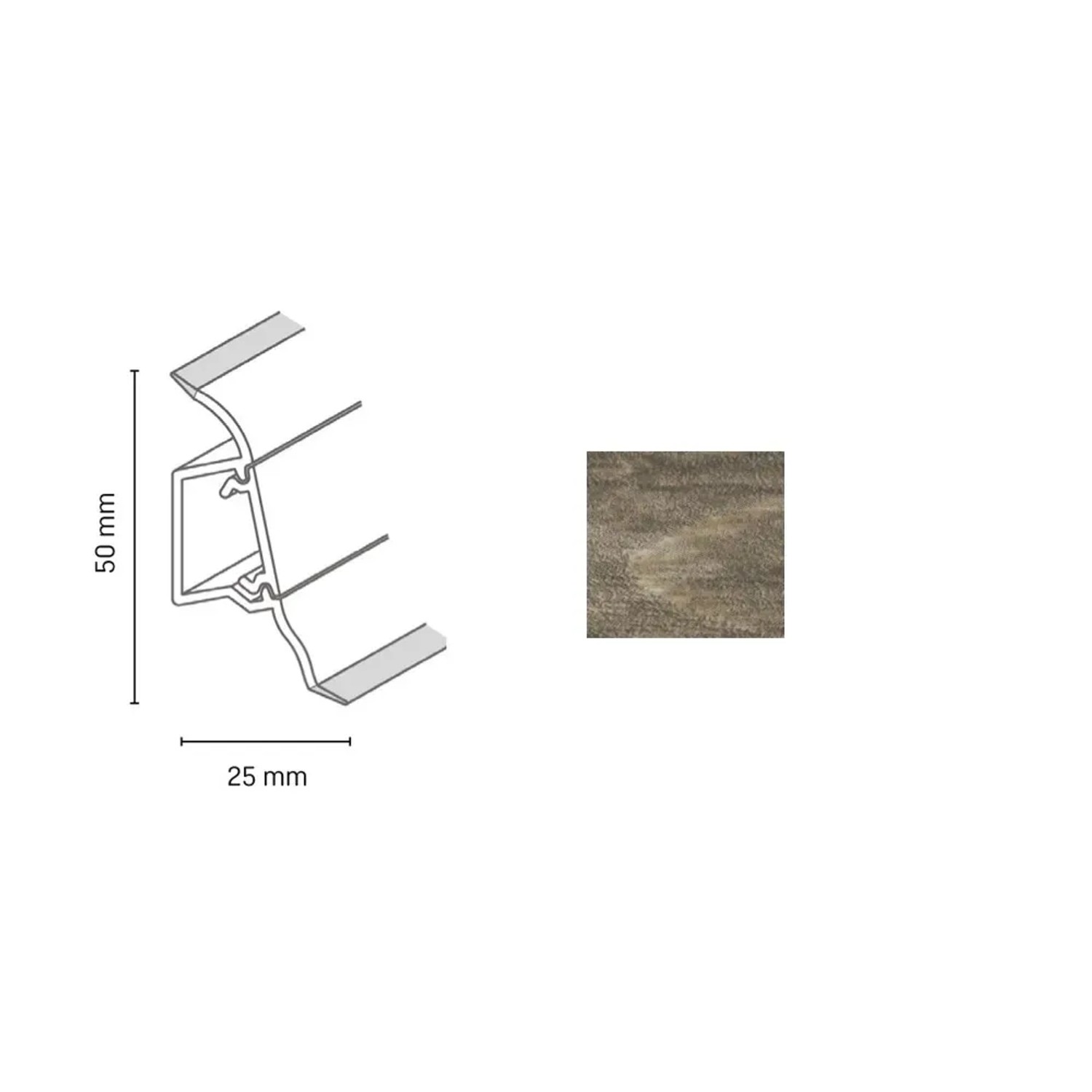 E-shop Döllken Profiles Lišta SLK 50 2131 dub negro 50 x 25 x 2500 mm