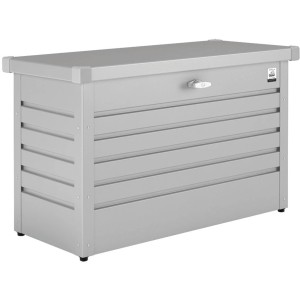 Biohort Freizeitbox 100, strieborná metalíza, ideálna na uloženie záhradných potrieb.