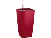 Lechuza Samozavlažovací kvetináč MAXI CUBI šarlát.červená lesk, 14 x 14 x 26 cm