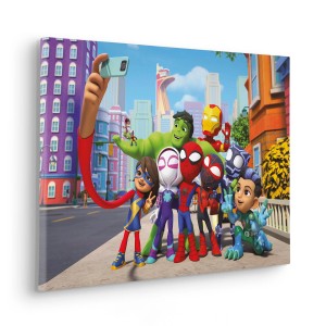 Komar Plátno Spiderman Selfie, 40x60 cm, nástenná dekorácia s komiksovými superhrdinami.