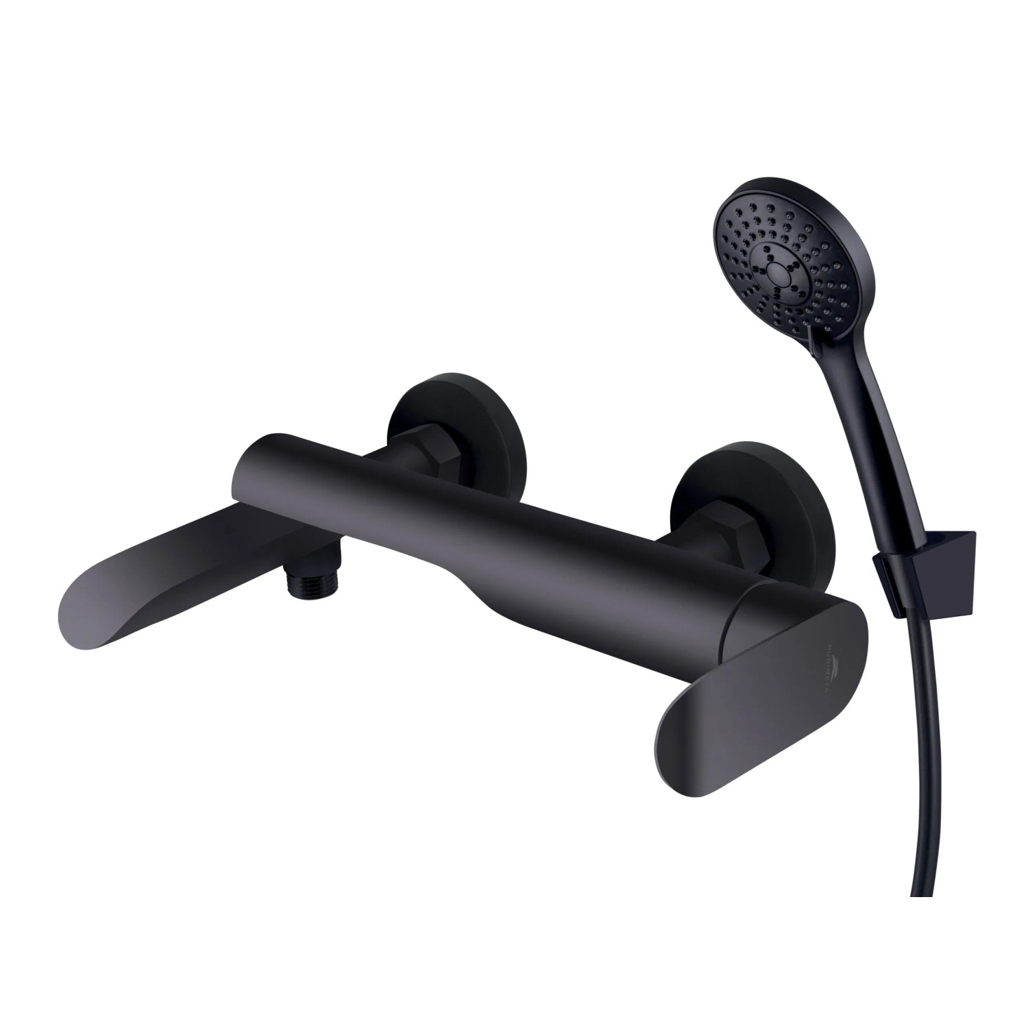 E-shop Rubineta Nástenná vaňová batéria Ultra-10/K s príslušenstvom, 150 mm, čierna