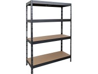 AR Shelving Kovový regál RIVET antracitový, 4 police, 250 kg, 180 x 120 x 45 cm AR Shelving Kovový regál RIVET antracitový, 4 police, 250 kg, 180 x 120 x 45 cm