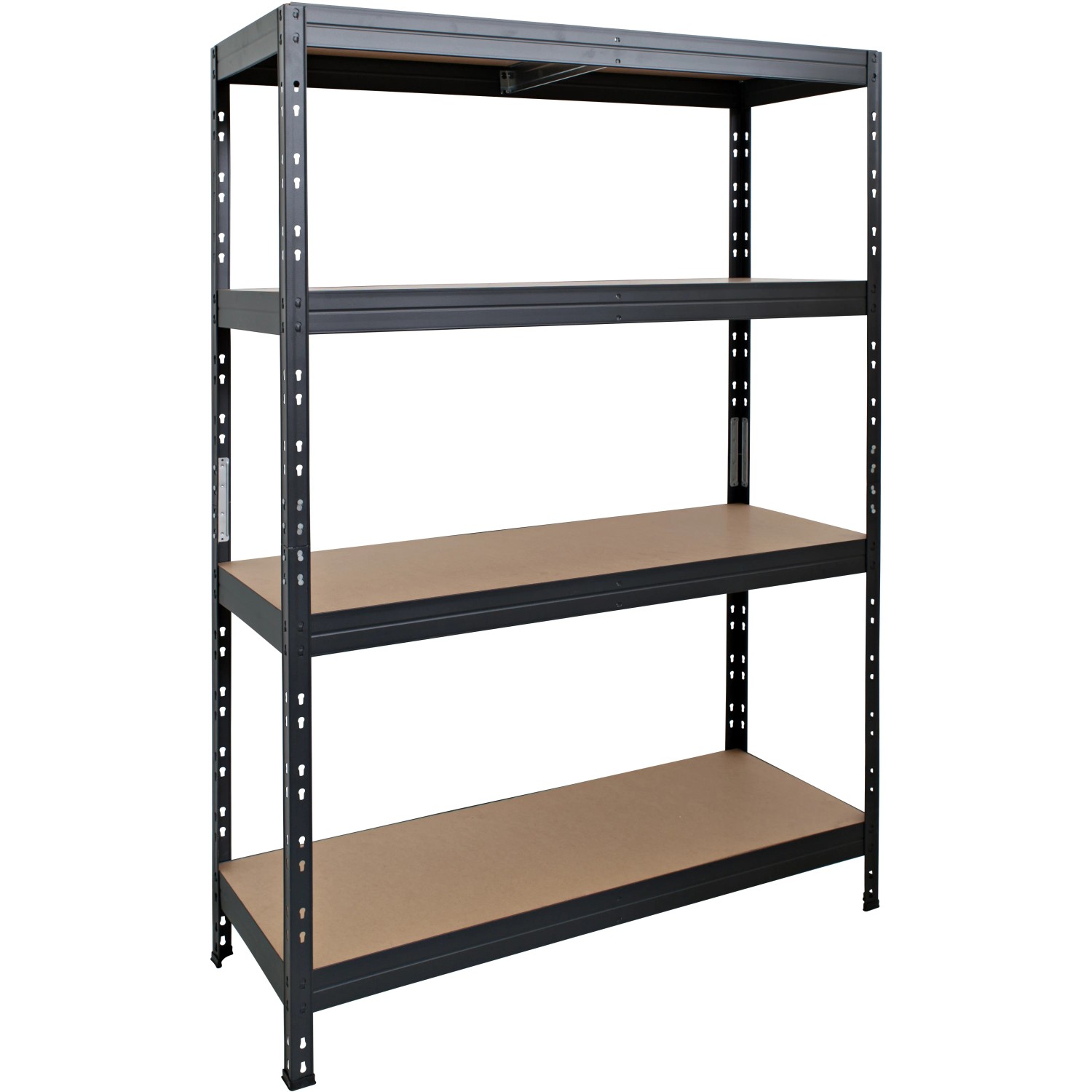 E-shop AR Shelving Kovový regál RIVET antracitový, 4 police, 250 kg, 180 x 120 x 45 cm