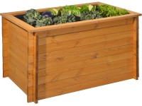 Gaspo Drevený vyvýšený záhon Classic, medovo hnedá, 130 x 80 x 76 cm