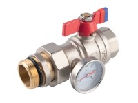 Ferro Guľový kohút s teplomerom KFPS3T, motýlik ŠM 1