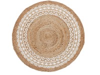 In the Mood Jutový okrúhly koberček s ornamentami, pr. 90 cm