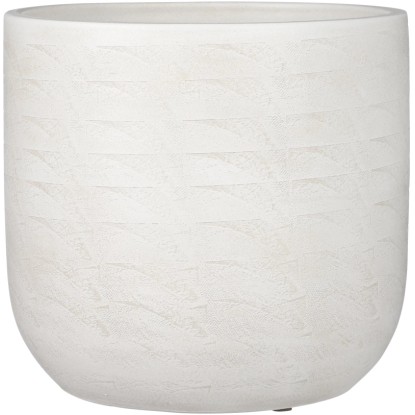 Mica Decorations Terakotový obal na kvetináč Nora, biela, pr. 25 x 24 cm