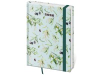 Helma 365 Diár denný A5 Vario 2026, Olive s gumičkou