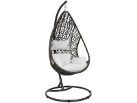 greemotion Závesné kreslo Kuba oceľ/ratan čierne