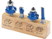 LUX-TOOLS Súprava zo spekaného karbidu pre hornú frézku 4-dielna