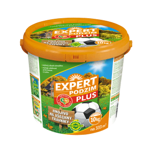 Expert Podzim Plus trávnikové hnojivo s prípravkom na ničenie machu vo vedre, 10kg.