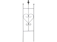 Špalier na popínavé rastliny s motívom srdca 20 cm x 80 cm čierny