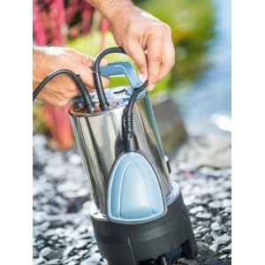 Ponorné čerpadlo 1100 W na špinavú vodu s plavákovým spínačom a rukoväťou.