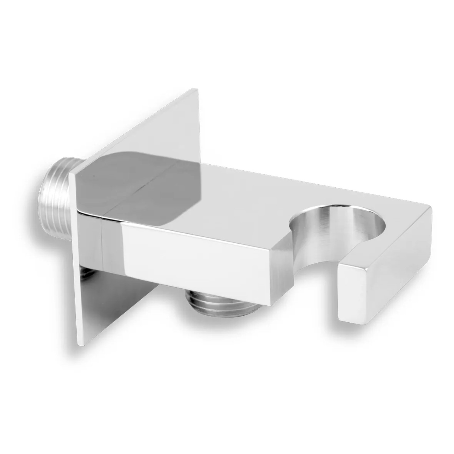 E-shop Novaservis Stenový vývod D/KVADRO,0 hranatý s držiakom sprchy 1/2", chróm