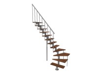 Minka STAIRS Lomené modulové schodisko Comfort Top Turn orech/sivá, 312 cm Minka STAIRS Lomené modulové schodisko Comfort Top Turn orech/sivá, 312 cm