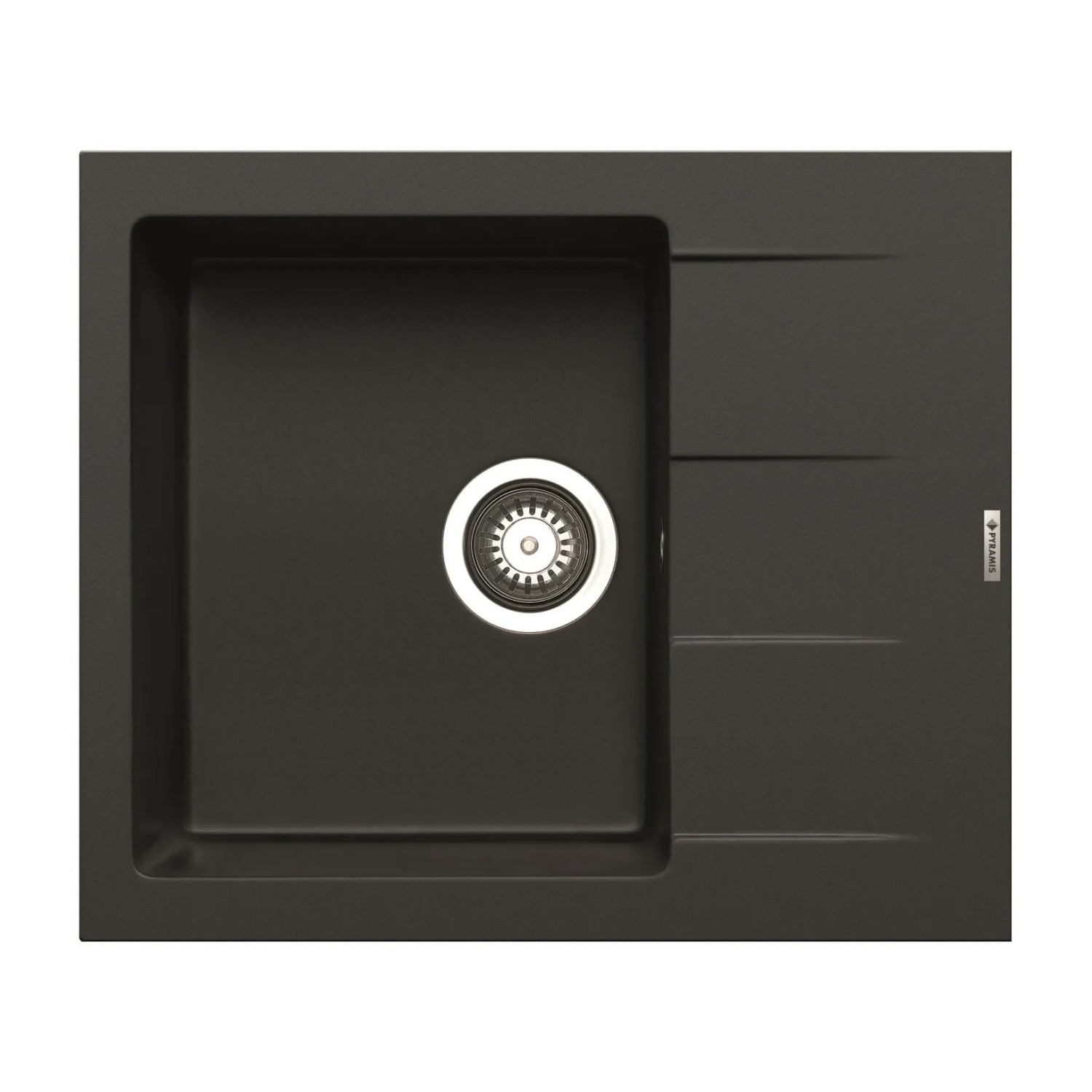 E-shop Pyramis Granitový drez s odkvapkávačom Athlos 1B 1D, black, 59 x 50 cm