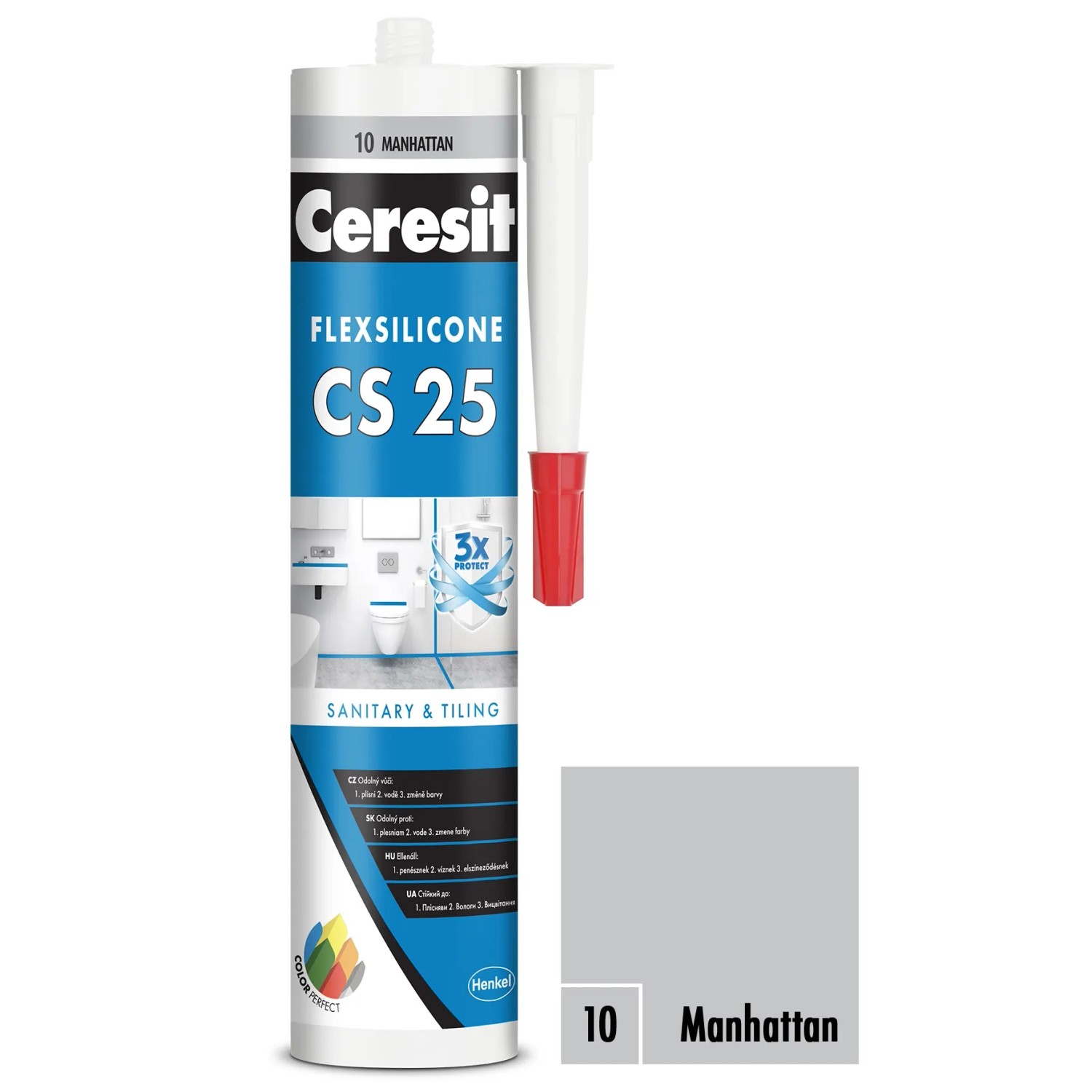 E-shop CERESIT CS 25 Sanitárny silikón 10 Manhattan 280 ml