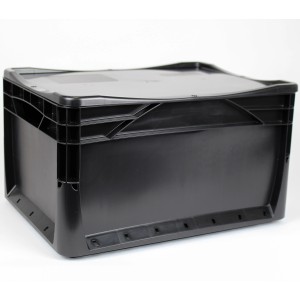 Čierny Eurobox-System Box plná stena, 40x30x22 cm, plastový úložný box.